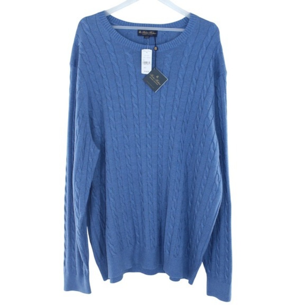 Brooks Brothers Supima Cotton Cable Knit Sweater Blue 2XLT 00313005